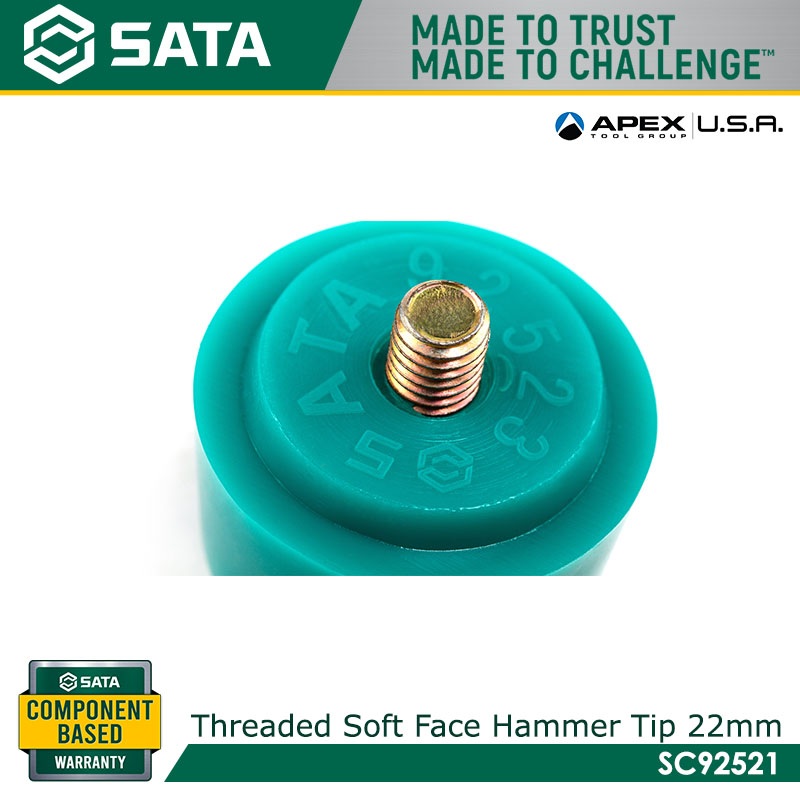 SATA Threaded Soft Face Hammer Tip