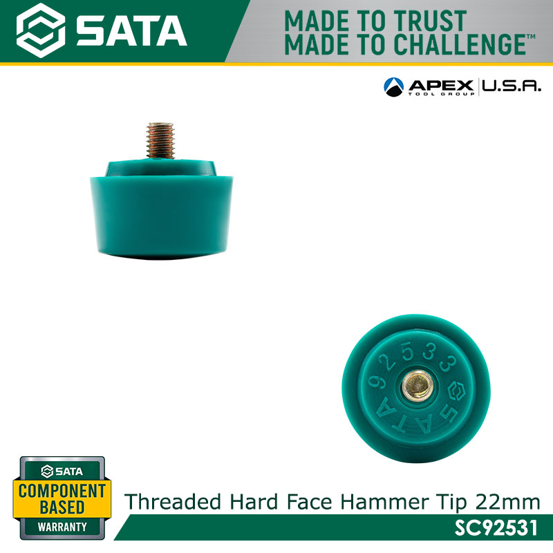 SATA Threaded Hard Face Hammer Tip