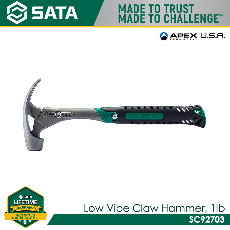 SATA SC92703 Low Vibe Claw Hammer, 1 LB