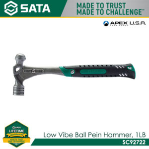 SATA SC92722 Low Vibe Ball Pein Hammer, 1 LB