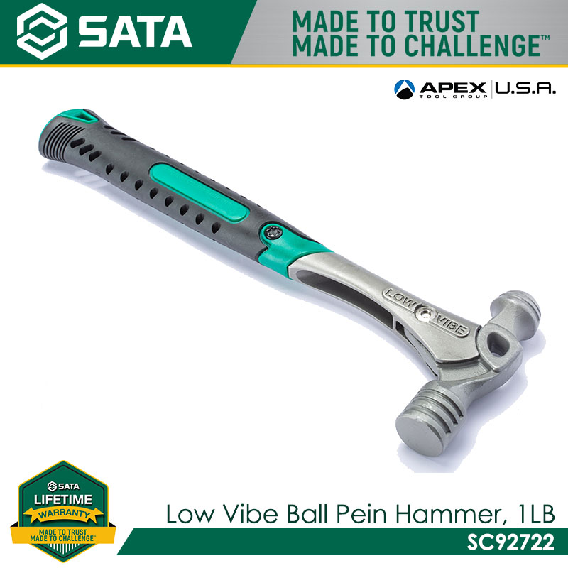 SATA SC92722 Low Vibe Ball Pein Hammer, 1 LB - Image 3