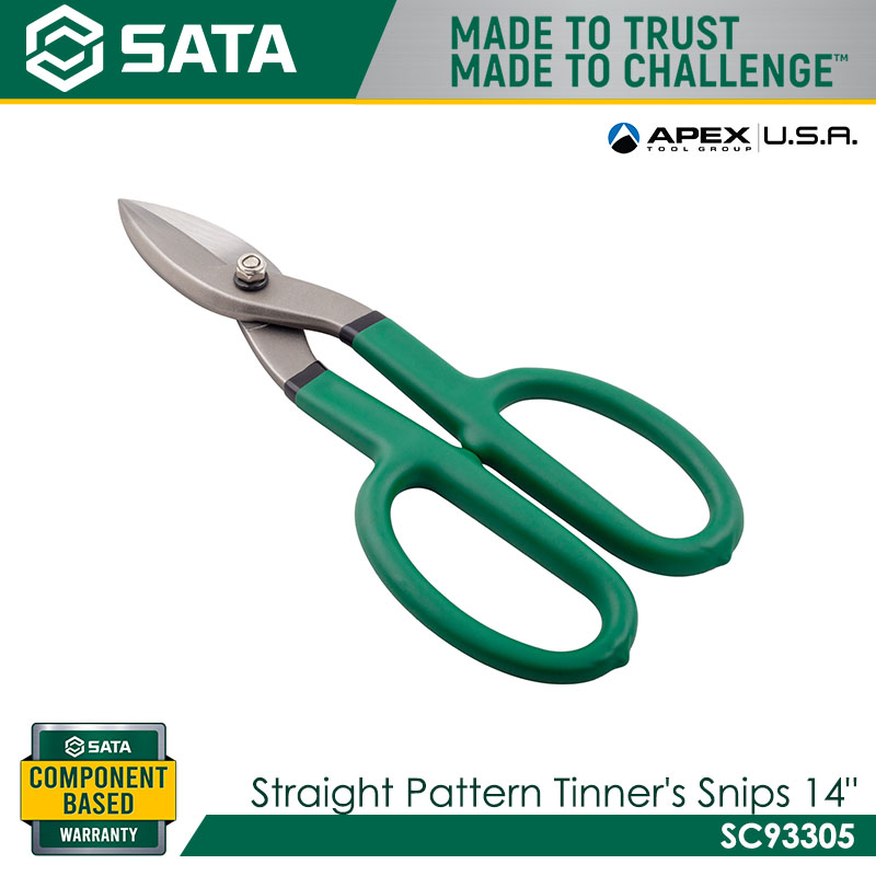 SATA SC93305 Straight Pattern Tinner's Snips 14" - Image 3