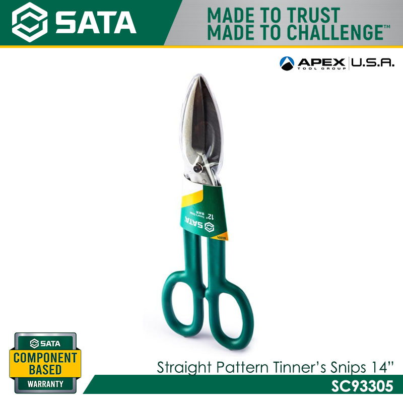 SATA SC93305 Straight Pattern Tinner's Snips 14"