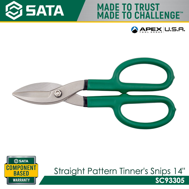 SATA SC93305 Straight Pattern Tinner's Snips 14" - Image 2