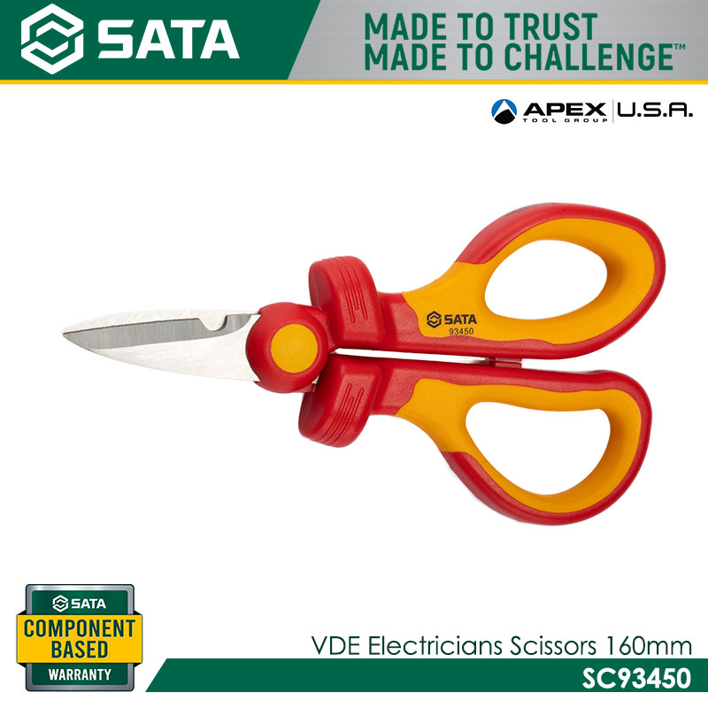 SATA SC93450 VDE Electricians Scissors 160mm