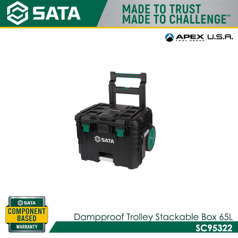 SATA SC95322 Dampproof Trolley Stackable Box 65L