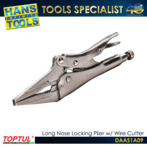 TOPTUL DAAS1A09 Long Nose Locking Pliers w/ Wire Cutter