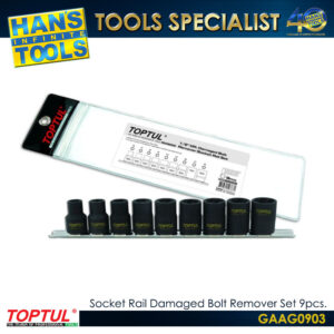 TOPTUL GAAG0903 Socket Rail Damaged Bolt Remover Set 9pcs.