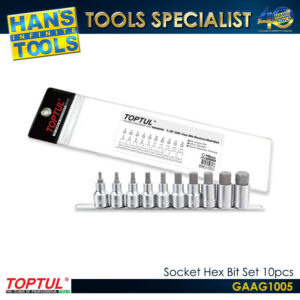 TOPTUL GAAG1005 Socket Hex Bit Set 10pcs