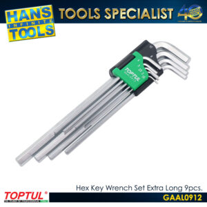 TOPTUL GAAL0912 Hex Key Wrench Set Extra Long 9pcs.