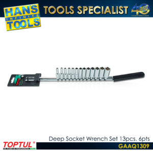 TOPTUL GAAQ1309 Deep Socket Wrench Set 13pcs, 6pts
