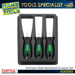 TOPTUL JGAT0302 Stainless Steel Bolstered Scraper Set