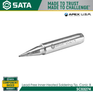 SATA SC03274 Lead-Free Inner-Heated Soldering Tip, Conic B