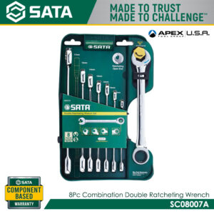 SATA SC08007A 8pc. Combination Double Ratcheting Wrench 8-19mm