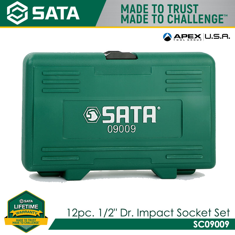 SATA SC09009 12Pc. 1/2" Dr. Impact Socket Set, SAE - Image 2