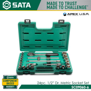 SATA SC09060-6 24pc. 1/2" Dr. Metric Socket Set