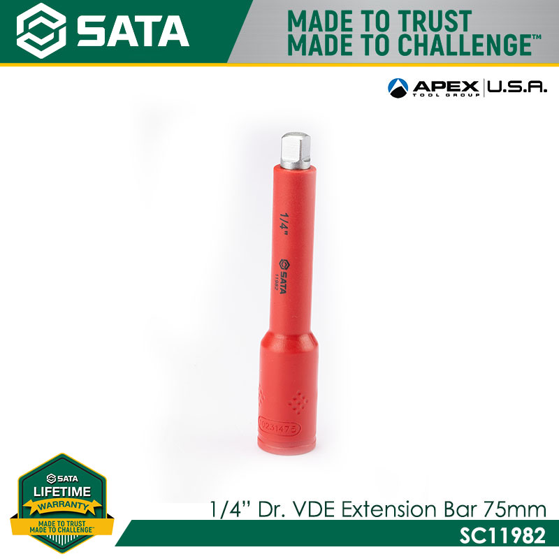 SATA SC11982 1/4" Dr. VDE Extension Bar 75mm