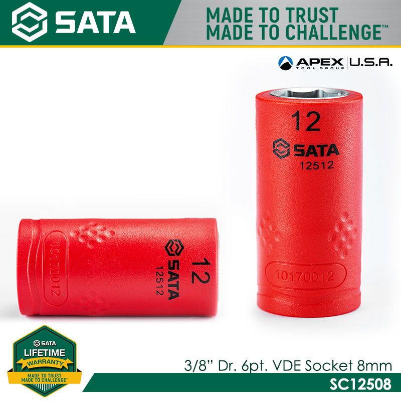 SATA 3/8" Dr. 6Pt. VDE Socket
