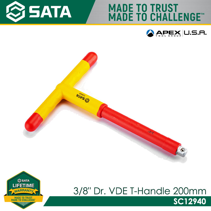 SATA SC12940 3/8" Dr. VDE T-Handle 200mm - Image 3
