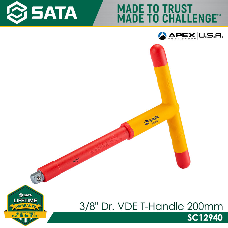 SATA SC12940 3/8" Dr. VDE T-Handle 200mm