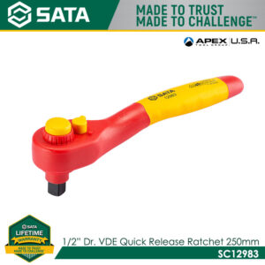 SATA SC12983 1/2" Dr. VDE Quick Release Ratchet 250mm