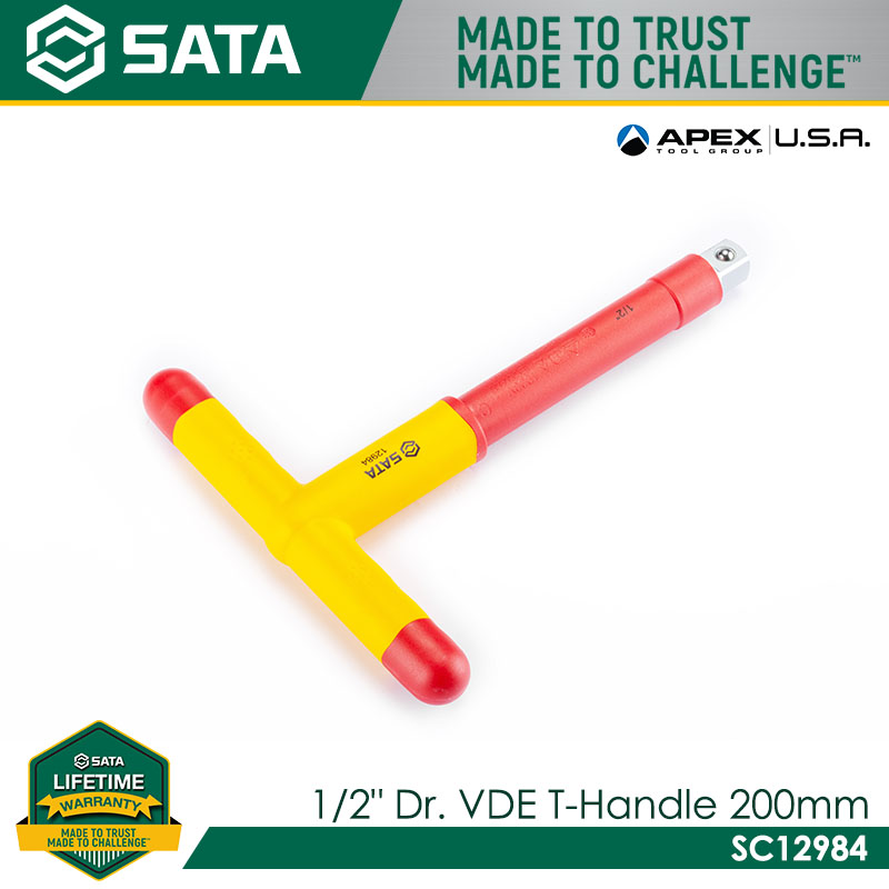 SATA SC12984 1/2" Dr. VDE T-Handle 200mm - Image 2