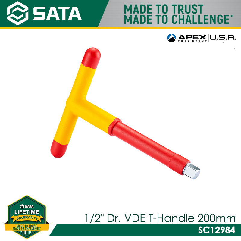 SATA SC12984 1/2" Dr. VDE T-Handle 200mm - Image 3