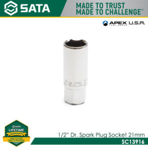 SATA SC13916 1/2" Dr. Spark Plug Socket 21mm