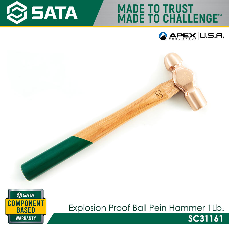 SATA SC31161 Explosion Proof Ball Pein Hammer 1lb - Image 2