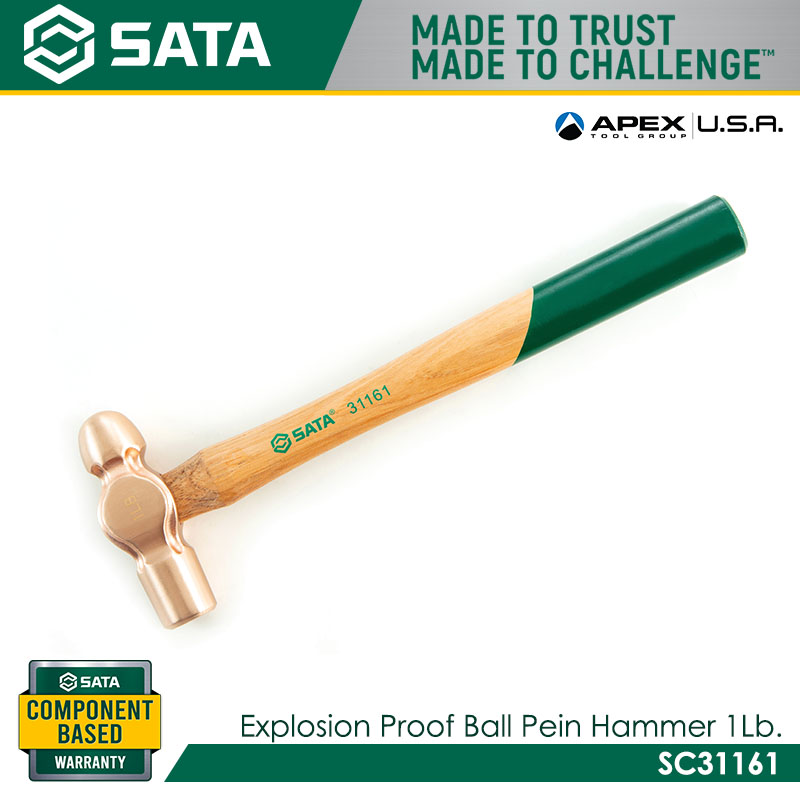 SATA SC31161 Explosion Proof Ball Pein Hammer 1lb - Image 3