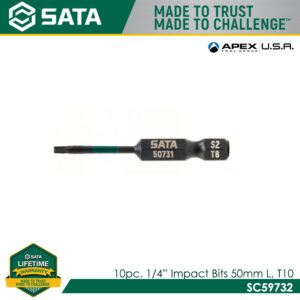 SATA 10Pc. 1/4" Hex Shank Impact Bits, Torx