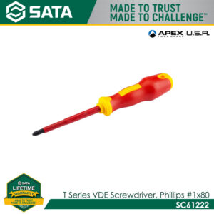 SATA SC61222 T Series VDE Screwdriver, Phillips #1x80