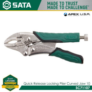 SATA SC71107 Quick Release Locking Pliers, Curved Jaw 10"
