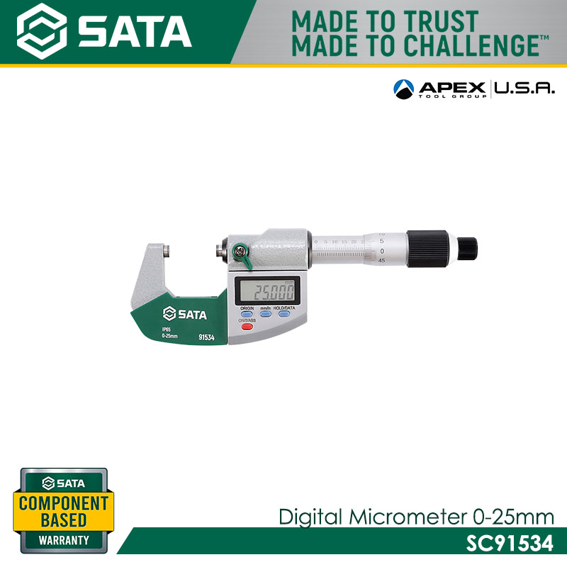 SATA SC91534 Digital Micrometer 0-25mm