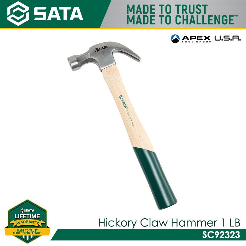 SATA SC92323 Hickory Claw Hammer 1lb