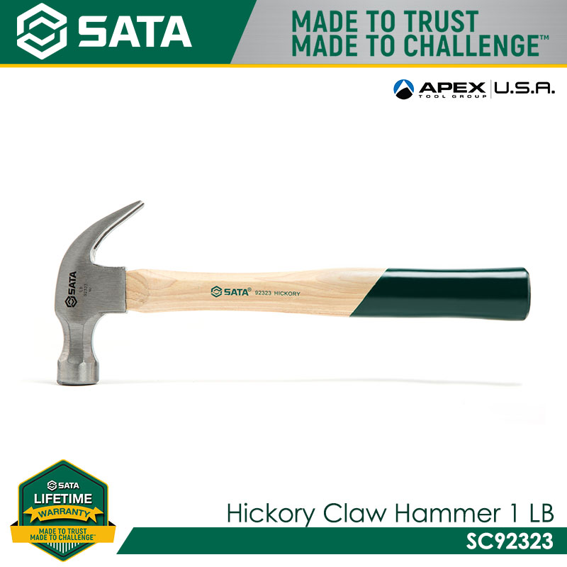 SATA SC92323 Hickory Claw Hammer 1lb - Image 3