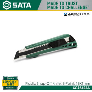 SATA SC93422A Plastic Snap-Off Knife, 8-Point, 18x100mm