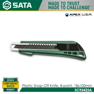 SATA SC93422A Plastic Snap-Off Knife, 8-Point, 18x100mm