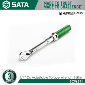 SATA SC96211 1/4" Dr. Adjustable Torque Wrench 1-5N·m