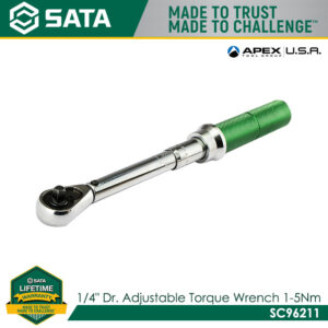 SATA SC96211 1/4" Dr. Adjustable Torque Wrench 1-5N·m