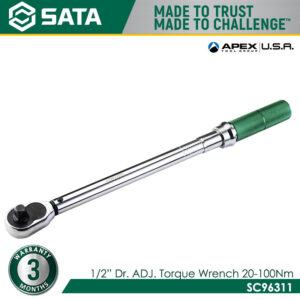 SATA SC96311 1/2" Dr. Adjustable Torque Wrench 20-100N.m