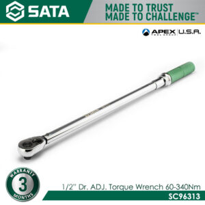 SATA SC96313 1/2" Dr. Adjustable Torque Wrench 60-340N.m