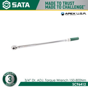 SATA SC96412 3/4" Dr. Adjustable Torque Wrench 150-800N.m