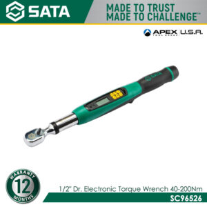 SATA SC96526 1/2" Dr. Electronic Torque Wrench 40-200N.m