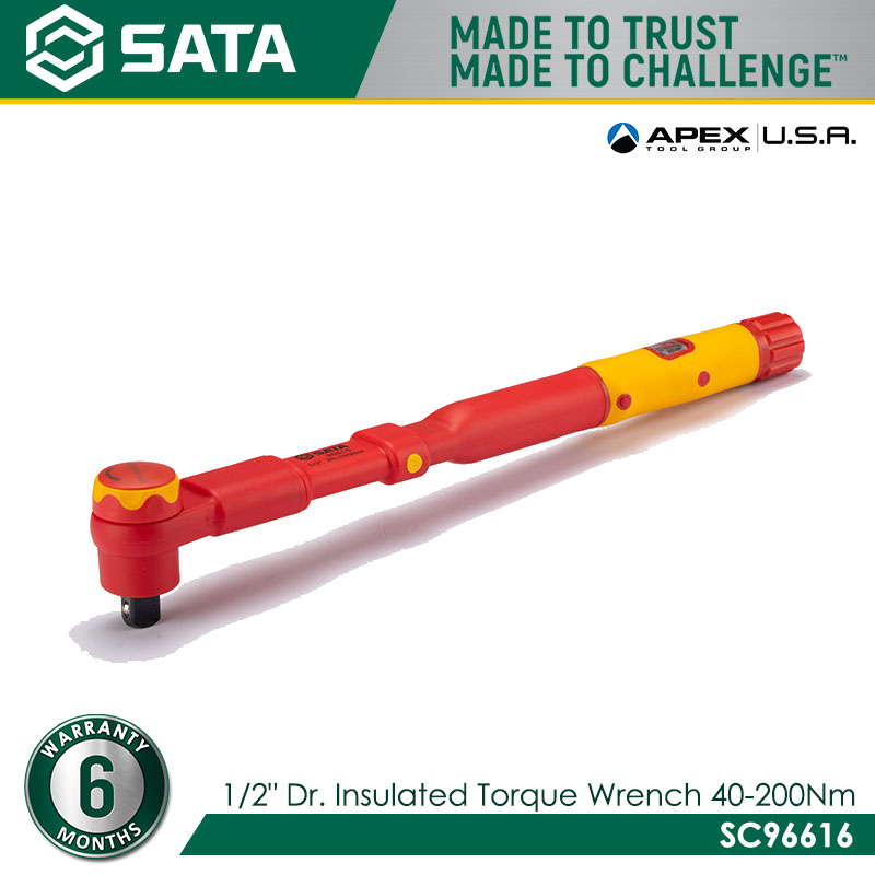 SATA SC96616 1/2" Dr. Insulated Torque Wrench 40-200Nm