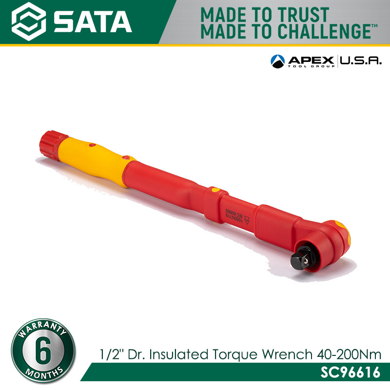 SATA SC96616 1/2" Dr. Insulated Torque Wrench 40-200Nm - Image 2