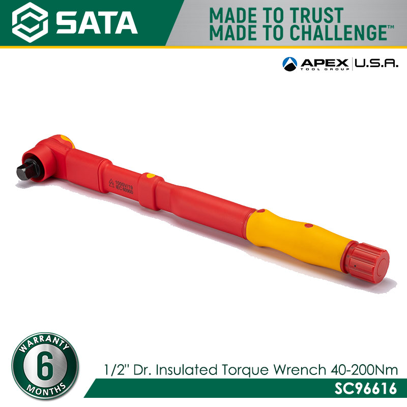 SATA SC96616 1/2" Dr. Insulated Torque Wrench 40-200Nm - Image 3