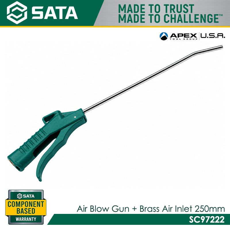 SATA SC97222 Air Blow Gun + Brass Air Inlet 250mm - Image 2