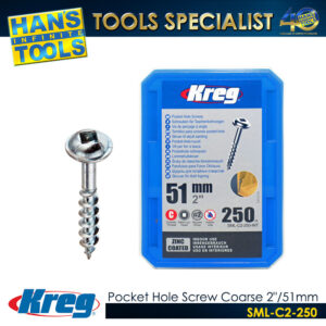 KREG SML-C2-250-INT POCKET HOLE SCREW COARSE SML-C2-250 2"/51mm