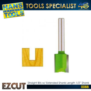 EZ Cut Straight Bits with Extended Shank Length 1/2" Shank